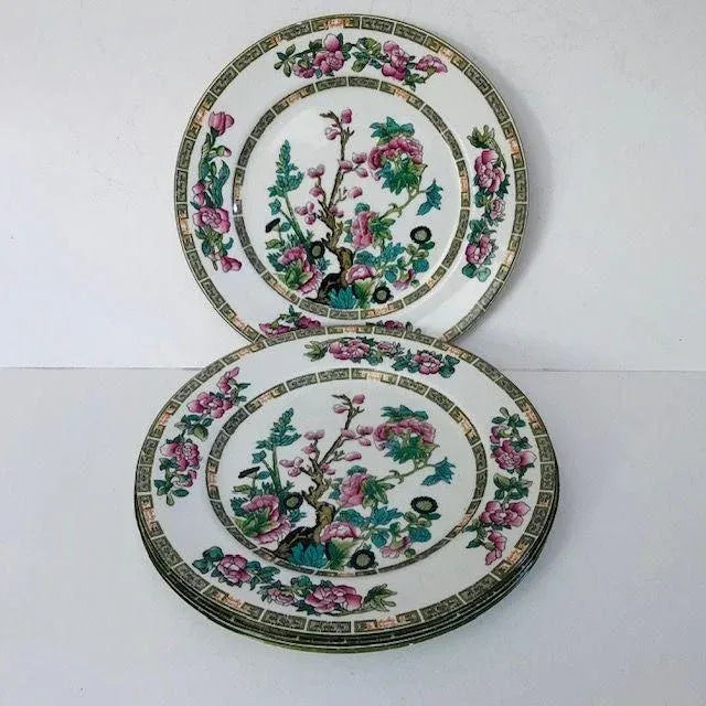 1920s Vintage Imperial Semi Porcelain Myott & Son Co. England Plates- Set of 4 For Sale - Image 5 of 5