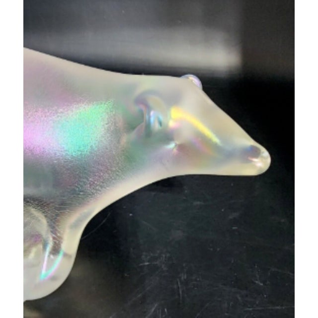 Lovely, Signed Daniel Vargas Iridescent Glass Bear, Arte Vargas Studio For Sale - Image 4 of 6