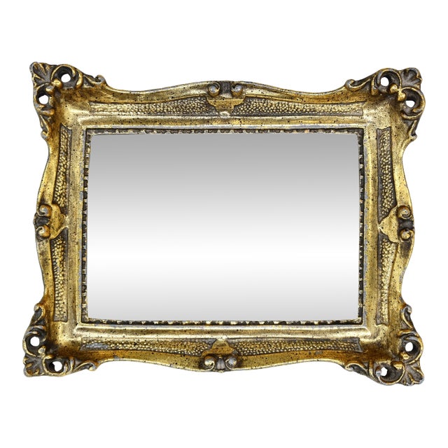 Vintage Mid-Century e.a. Riba Co. Gilt Rococo Wall Mirror or Vanity Tray For Sale