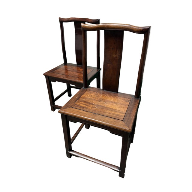 Pair of Vintage Ming Style Chinese Dining Chairs For Sale - Image 4 of 14