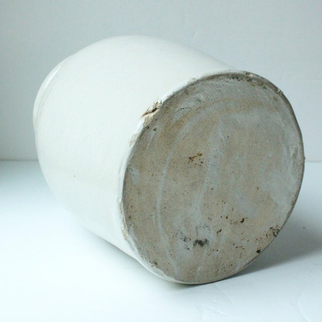 Large 9.5" Antique Farmhouse Rustic Stoneware Utensil Crock For Sale In Los Angeles - Image 6 of 6