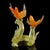 Orange Vintage Murano Gold Flecks Orange Bullicante Technique Italian Art Glass Birds Branch Sculpture For Sale - Image 8 of 8