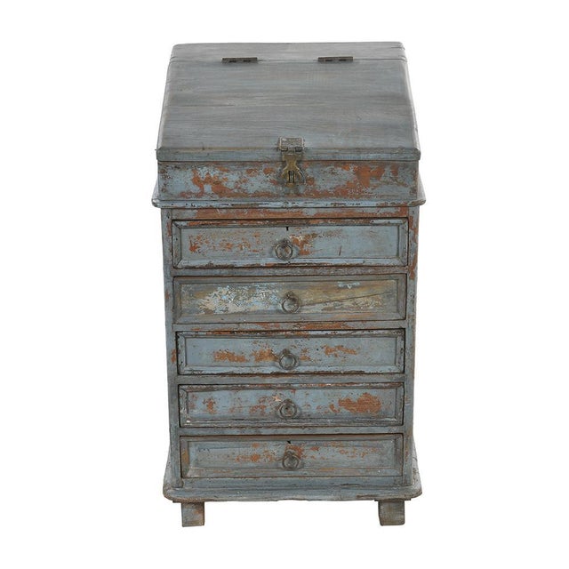 Patinated Wooden Checkout Cabinet For Sale - Image 3 of 6