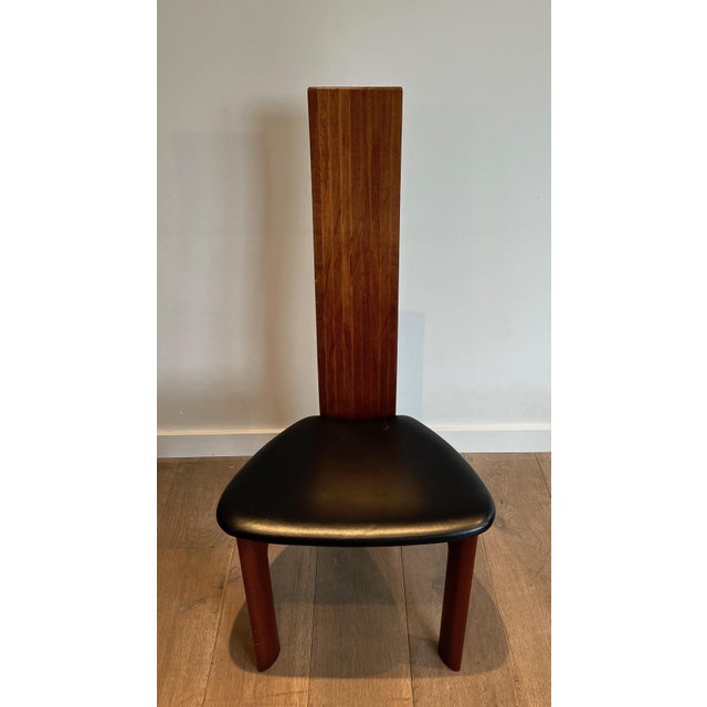 Circa 1970 Scandinavian Chairs in Exotic Wood and Black Leather- a Pair For Sale - Image 12 of 12