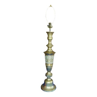 1960s Mid Century Hollywood Regency Asian James Mont Style Brass Lamp For Sale