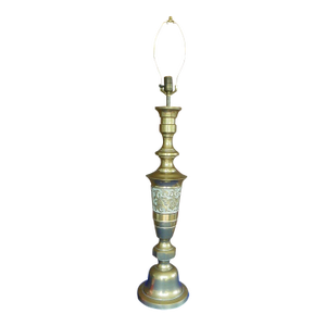 1960s Mid Century Hollywood Regency Asian James Mont Style Brass Lamp