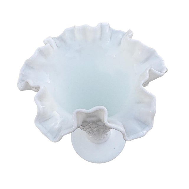 Fenton Art Glass Company Vintage Fenton Hobnail Milk Glass Vase For Sale - Image 4 of 6