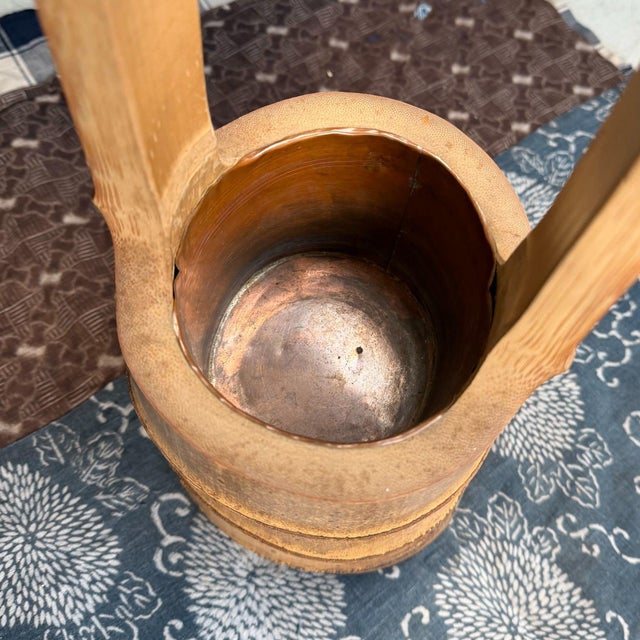 Bamboo Ikebana Stand with Ni-Ju-Giri Vase, 1930s For Sale - Image 10 of 15