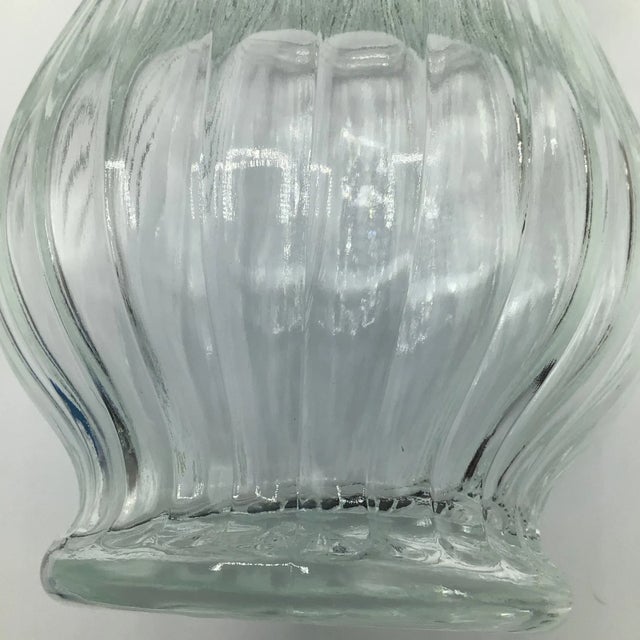 Italian Pitcher With Silver Plated Pour Spout and Handle on Molded Glass Base For Sale - Image 10 of 12