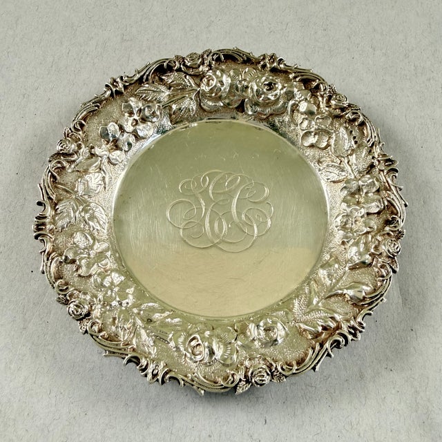 American Estate Ritter & Sullivan Sterling Silver Repoussé Butter Pats, Set of Six For Sale - Image 3 of 11