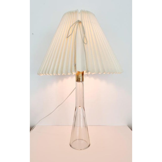 Mid-Century Modern Glass and Brass Table Lamp from Orno Oy, Finland, 1960s For Sale - Image 9 of 10