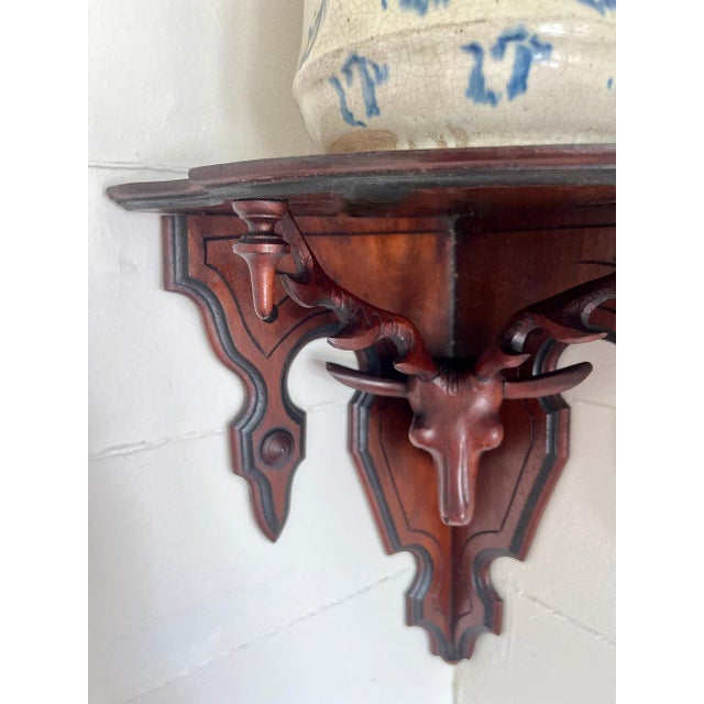 19th Century 19th century Black Forest Carved Corner Shelf For Sale - Image 5 of 8