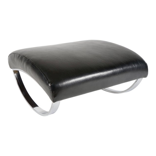 1970s Vintage Chrome Rocker Ottoman Attributed to Renato Zevi for Selig For Sale