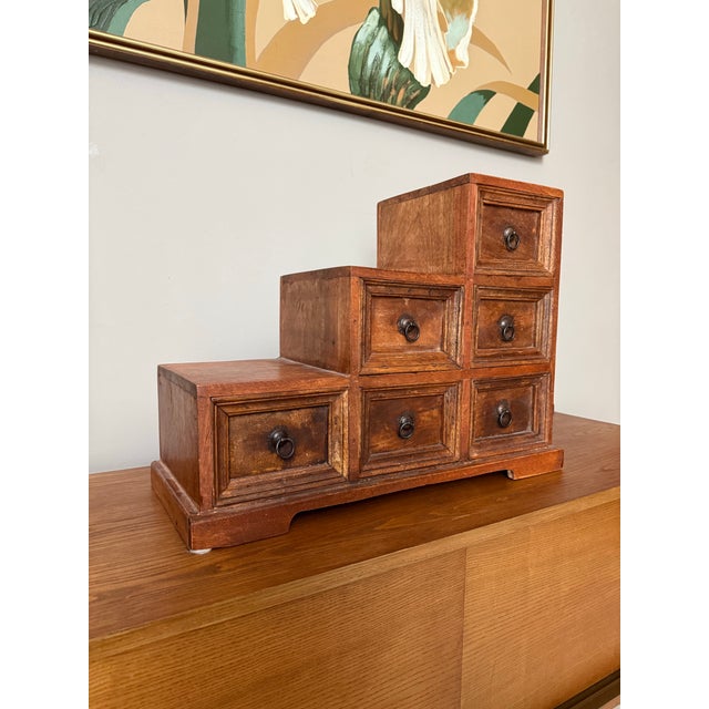 Mid-Century Modern Mid 20th Century Apothecary Japanese Kaiden Tansu Staircase Chest of Drawers For Sale - Image 3 of 8