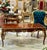 French Style Wooden Coffee Table – Copper Finish With Bronze Accents For Sale - Image 4 of 6