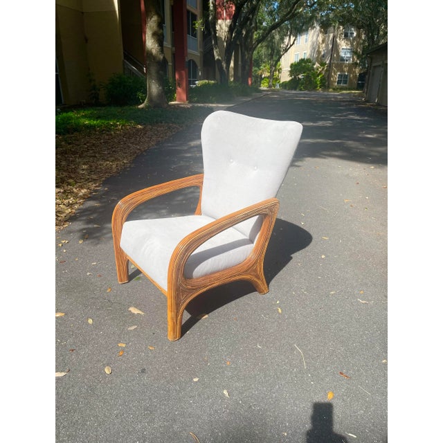 Comfort Designs, Inc. Rare Adrian Pearsall Split Reed Wing Chair For Sale - Image 4 of 9