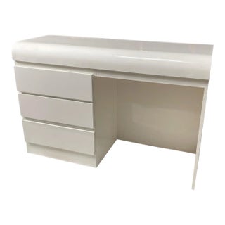 1980s Vintage Postmodern White Waterfall Desk For Sale