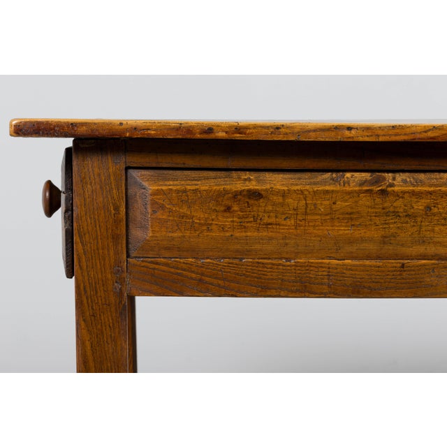 Early 19th Century French Provincial Farmhouse Mixed Wood Trestle Table For Sale - Image 9 of 18