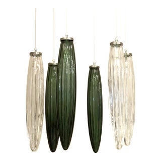 Contemporary Luxury Italian Green "Swords" Murano Glass Little Cascade by Simoeng For Sale