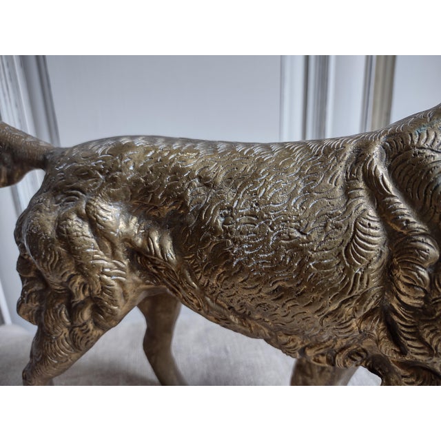 Vintage Large Bronze Dog Statue For Sale - Image 4 of 13