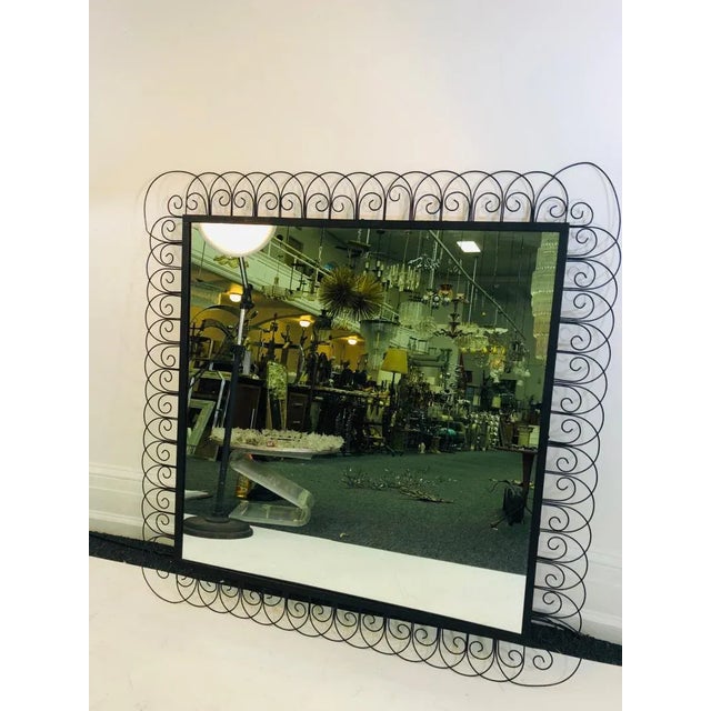 1950s Mid-Century Iron Mirror For Sale - Image 4 of 8