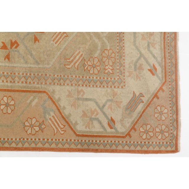 Vintage Turkish Anatolian Rug, 9'4" X 6'6" – Soft Terracotta and Beige For Sale - Image 4 of 10