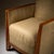 French, Art Deco Period Burled Ash Bergères, Burlap Upholstery For Sale In Austin - Image 6 of 9