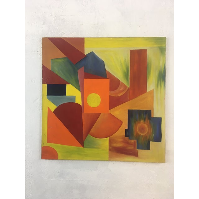 Amazing color and sharp contrast, this painting will be a standout in a room!