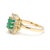 Early 21st Century 1.5ctw Diamond and Emerald Halo Ring, 18k Yellow Gold, Ring Size 5 For Sale - Image 5 of 6