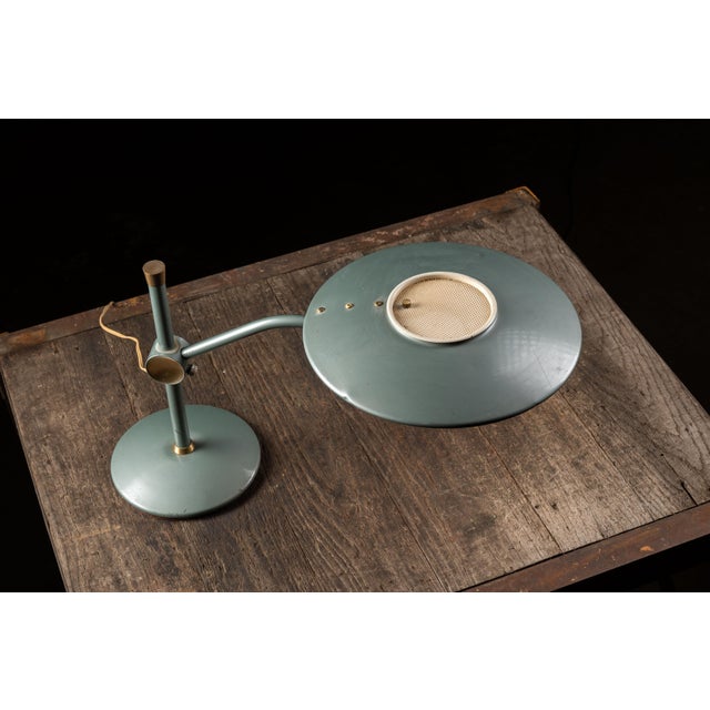 Space Age Adjustable "Model 2008" Flying Saucer Desk Lamp in Blue by Dazor For Sale - Image 9 of 13
