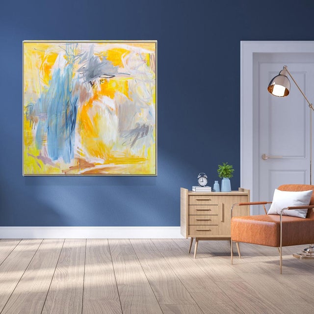 "Sun Shower" by Trixie Pitts Large Abstract Expressionist Oil Painting For Sale - Image 9 of 12