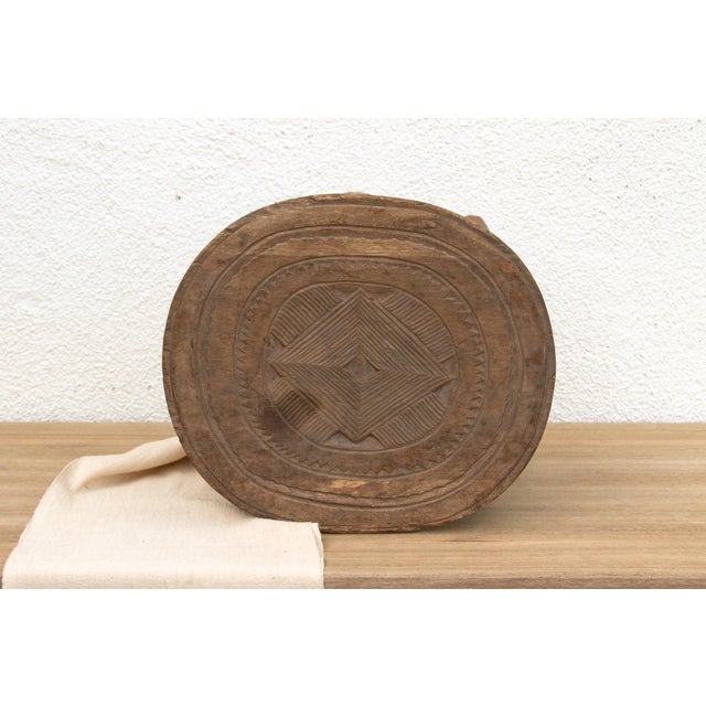 Rustic Finely Carved African Stool For Sale In Los Angeles - Image 6 of 9