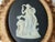 Mid 20th Century Vintage Limoges France Cameo Pair of Art Plaques Carved Gilt Wood Oval Frames Mid-Century Decor For Sale - Image 5 of 12