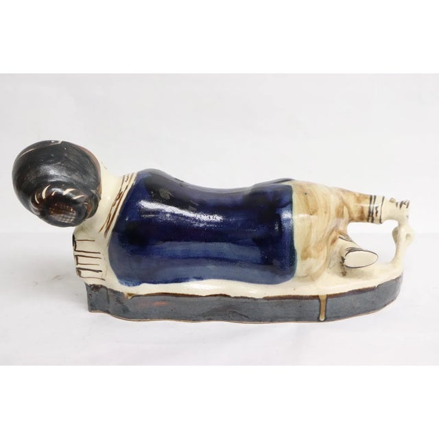 A Song style Chinese painted earthenware pillow, 6.5"h x 14"l x 4.5"d