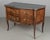 A fine 18th century French Louis XV Period marquetry commode sauteuse with a gentle serpentine curved front, slightly...