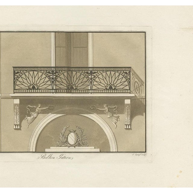 Spiegl, Illustration of the Architecture of a Balcony, 1730, Print For Sale - Image 4 of 5