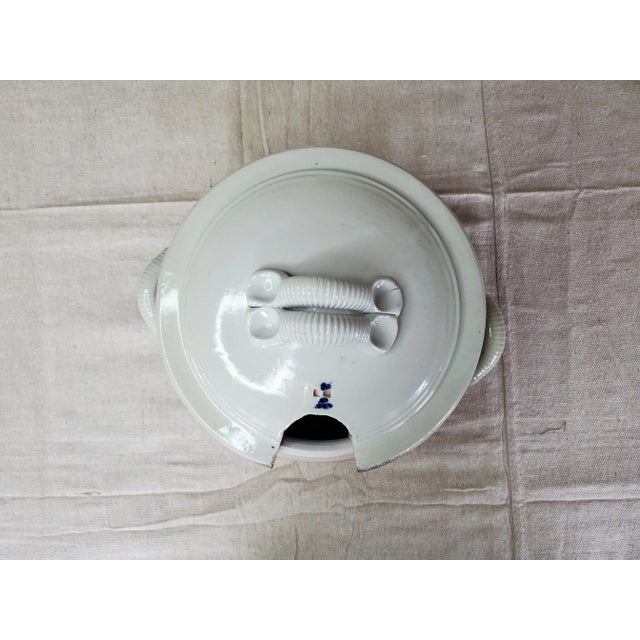 1980s Jam Post-Modern Studio Pottery Pink/Salmon and White Ceramic Soup Tureen Bowl With Lid For Sale In Los Angeles - Image 6 of 10