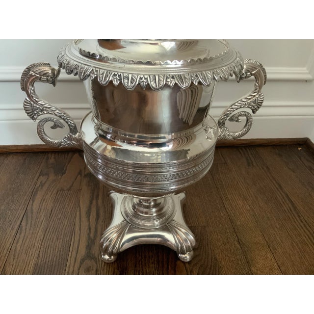 1900 - 1909 Vintage English, Silver Plated, Coffee Urn / Samovar/Margarita/Ice Tea/Planter For Sale - Image 5 of 12