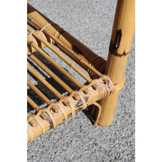 Bamboo Bedside Table with Drawer, Italy, 1950s For Sale - Image 4 of 11