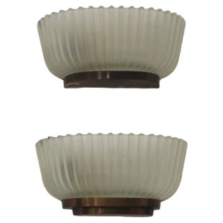 Mid-Century Modern Italian Wall Lamps by Archimede Seguso, 1940s, Set of 2 For Sale