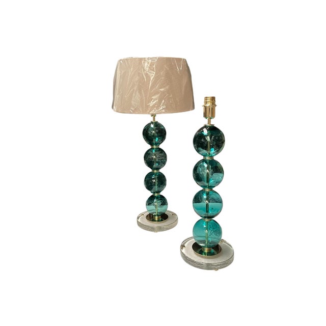 Murano Glass Lamps in the style of Gino Cenedese, 1980, Set of 2 For Sale - Image 10 of 10
