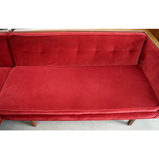 1960’s Mid-Century Modern 2-Piece Walnut Sectional Sofa For Sale - Image 11 of 12