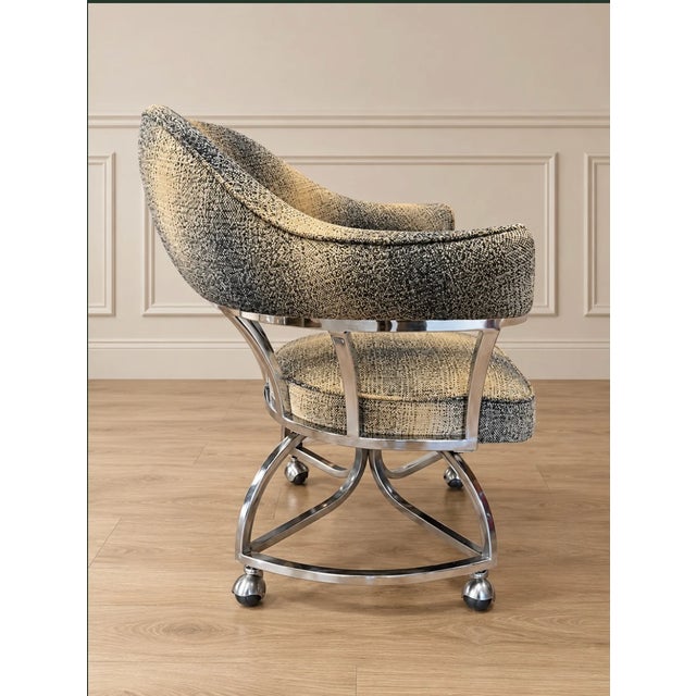 Mid-Century Modern Pair of Vintage Swivel Chairs 1970's For Sale - Image 3 of 9