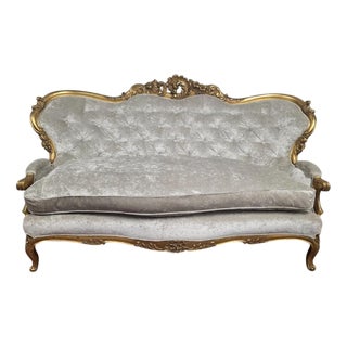 Antique Victorian Gilt Sofa, 1880s For Sale