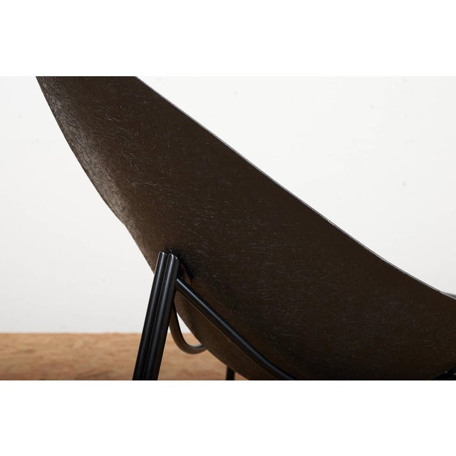 Tripod Easy Chair in Black Tubular Steel and Black Fiberglass Seat Shell by Ed Mérat for Unbekannt, 1958 For Sale - Image 10 of 14