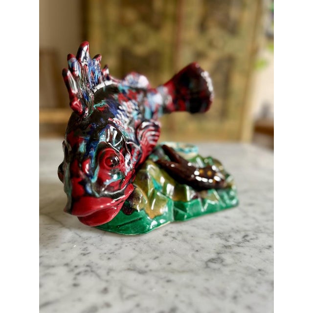 Mid-Century Modern Ceramic Fish in the style of Vallauris, 1950s For Sale - Image 3 of 16