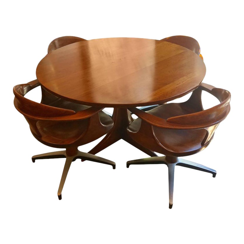 1960s Heywood Wakefield Cliff House Table And Chairs Set Of 5