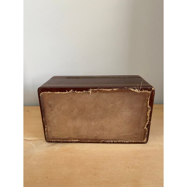 Traditional Mid 20th Century Red Leather Humidor Box For Sale - Image 3 of 8