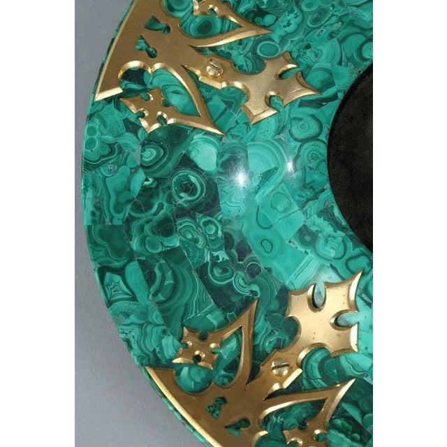 Gemstone 19th Century Malachite and Gilt Bronze Inkwell For Sale - Image 7 of 10
