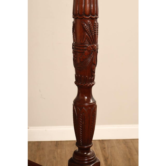 Lexington Queen Size Solid Mahogany Rice Carved Poster Bed For Sale - Image 11 of 18